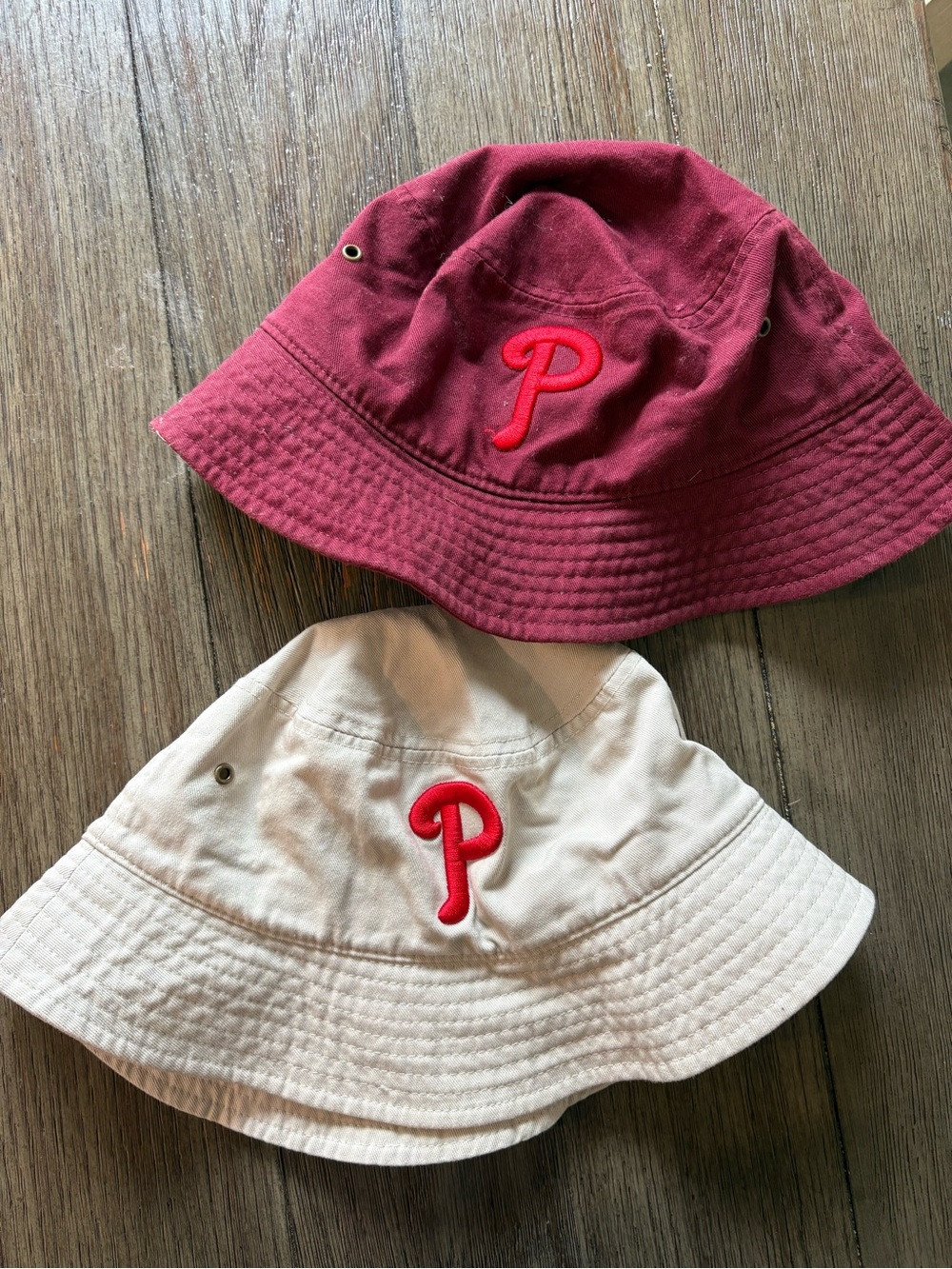 Set of Newhattan Philadelphia Phillies Bucket Hats with Red 'P' Logo